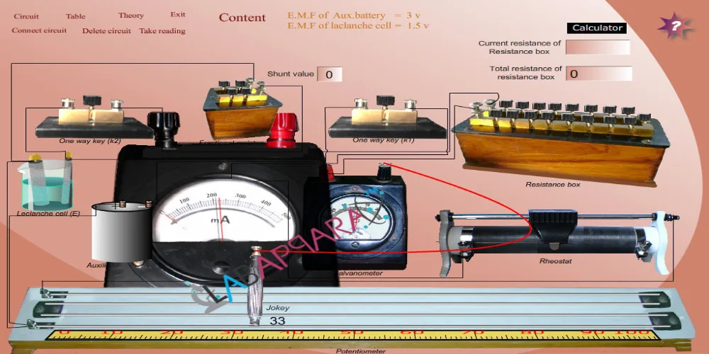 Potentiometer circuit setup to determine cell EMF      