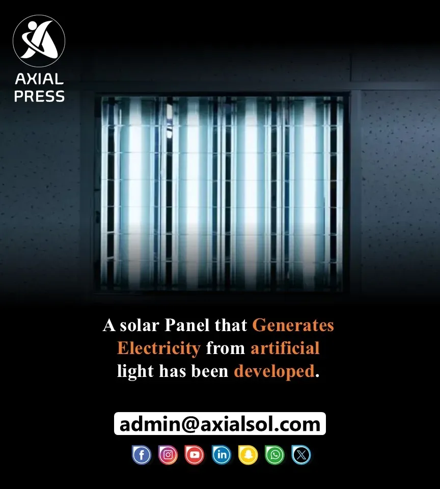 Perovskite solar panels generate power from indoor lights.