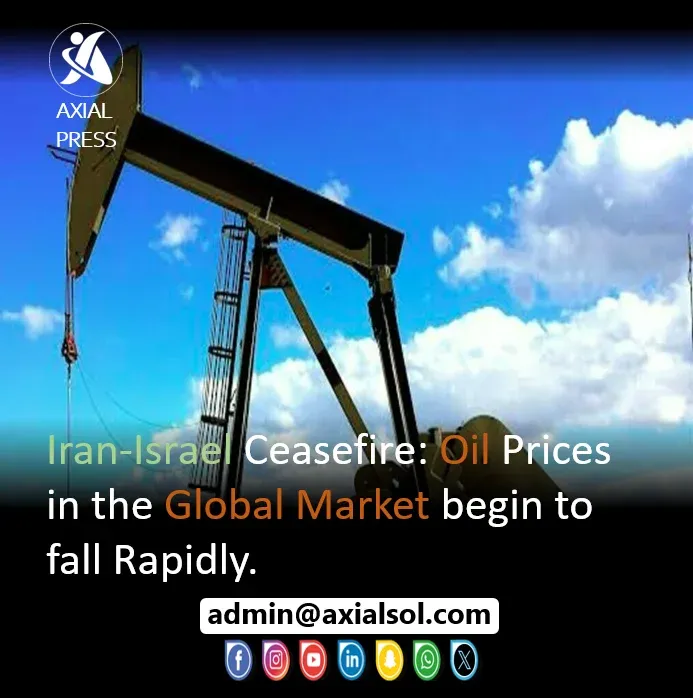 Oil prices drop after Iran-Israel ceasefire agreement.
