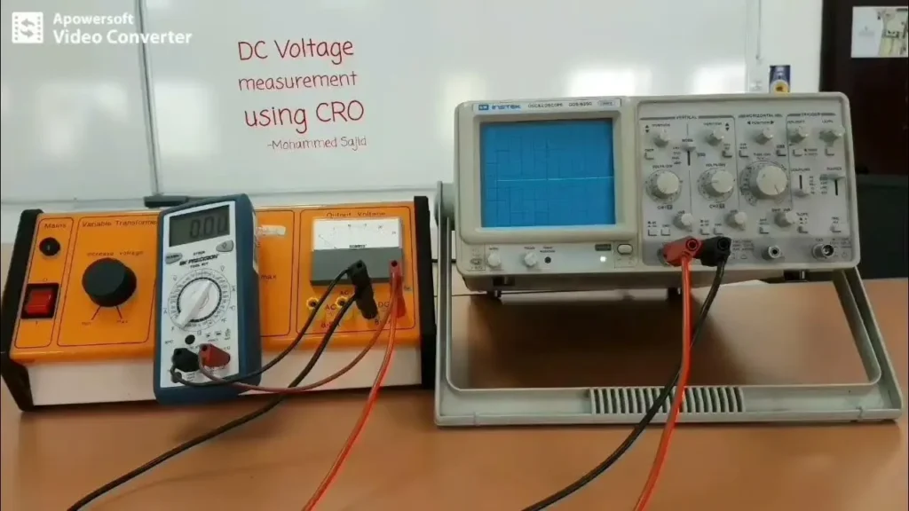CRO setup for measuring DC and AC voltages